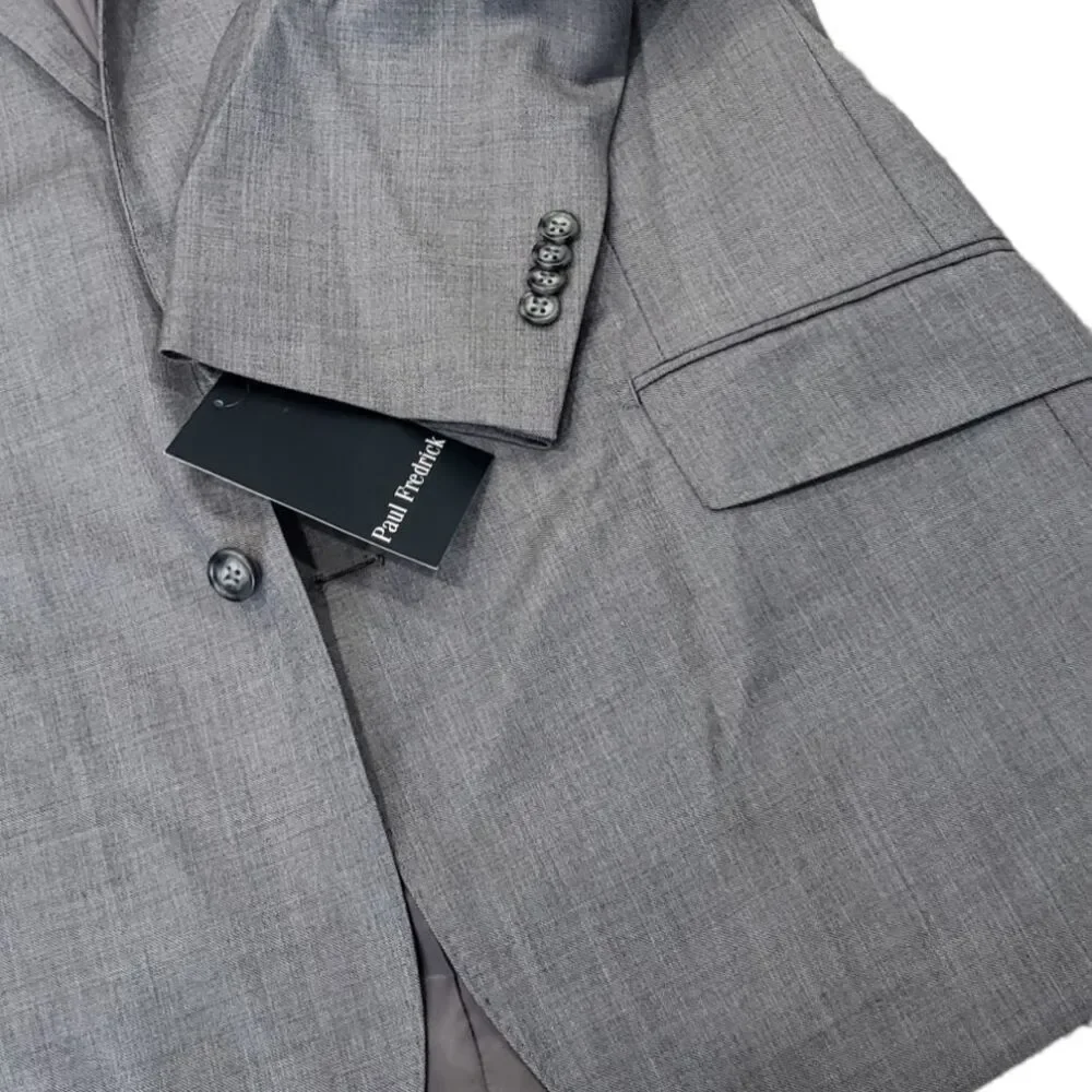 Paul Fredrick Gray Wool Tailored Fit Blazer 44R